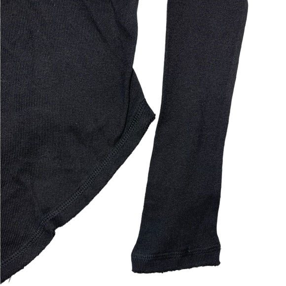 ⚡️SOLD⚡️Free People Mesh Sequin Beaded Fringe Black Long Sleeve Top - Picture 14 of 15